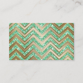 Schmuck Business Card Zickzack Sparkle Gold Minze Visitenkarte