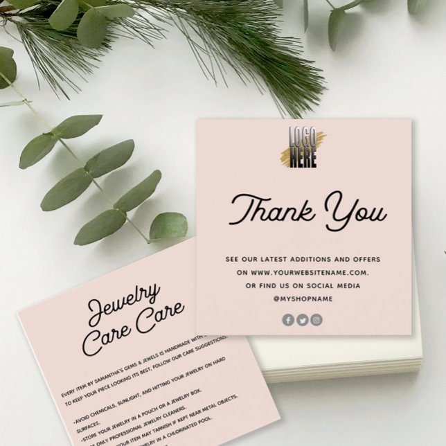 Schmuck Care Card Danke mit Logo Rose (Von Creator hochgeladen)