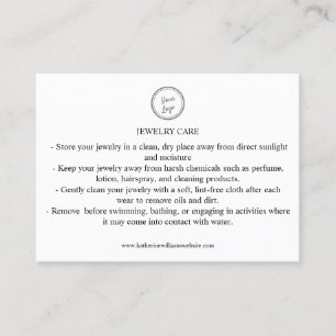 Schmuck Care Card Fügen Sie Ihren QR-Code für Ihr  Visitenkarte