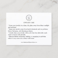 Schmuck Care Card Fügen Sie Ihren QR-Code für Ihr 
