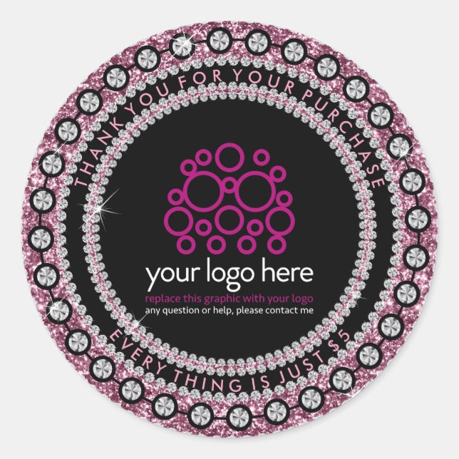 Schmuck Danke für Ihren Kauf Runder Aufkleber (Vorderseite)