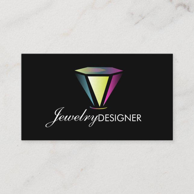 Schmuck Designer Gem Crystal Business Card Visitenkarte (Vorderseite)