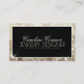 Schmuck Designer Glitzer Star Black Bold Card Visitenkarte