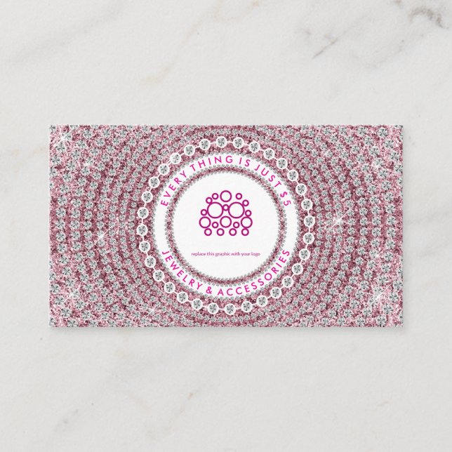 Schmuck Diamonds Pink Visitenkarte (Vorderseite)