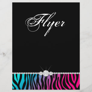 Schmuck-Flyer Friseursalon Zebra Rosa Blau Lila Flyer