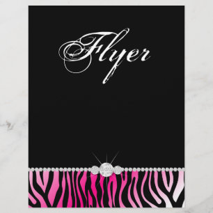 Schmuck Flyer Haarsalon Zebra Hot Pink