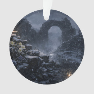 Schmuck für das schneebedeckte Ruinenportal Ornament
