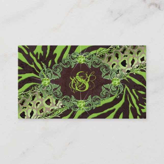 Schmuck-Geschäfts-Karten-Modezebra-Leopard Limon Visitenkarte (Vorderseite)