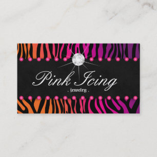 Schmuck-Geschäfts-Kartezebra-orange lila Punkte Visitenkarte