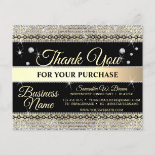 Schmuck Glitzer Gold Diamond Vielen Dank für Ihre 