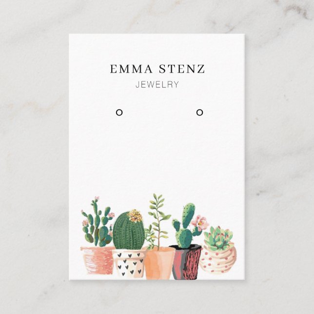 Schmuck-Grafikkarte verdienen ・ Blühende Kaktus Visitenkarte (Vorderseite)