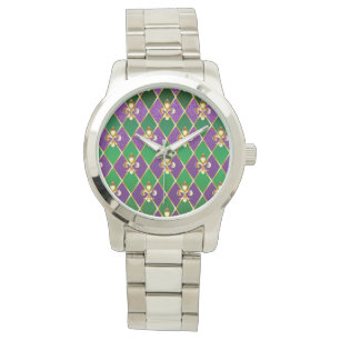 Schmuck Hintergrund Mardi Gras Armbanduhr