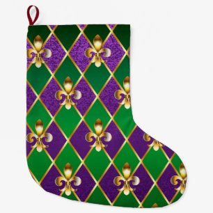 Schmuck Hintergrund Mardi Gras Großer Weihnachtsstrumpf