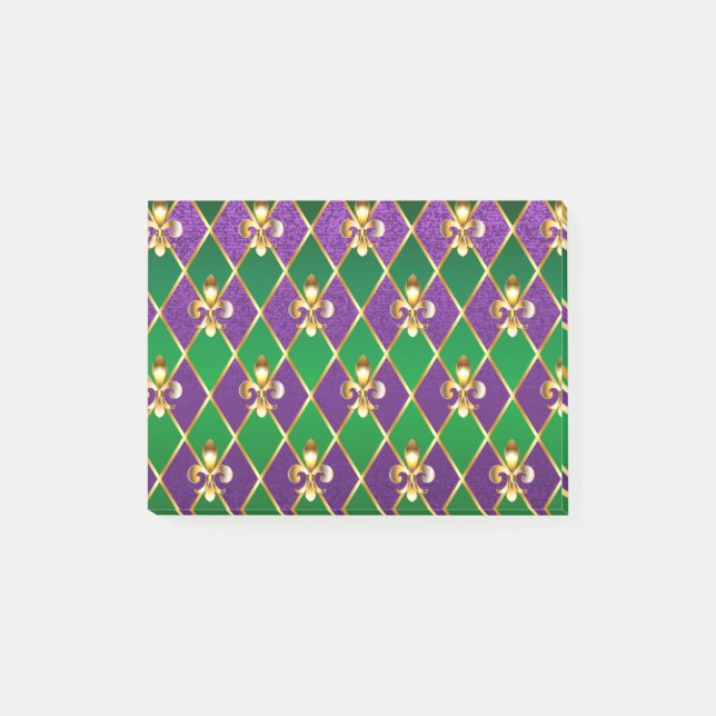 Schmuck Hintergrund Mardi Gras Post-it Klebezettel (Vorderseite)
