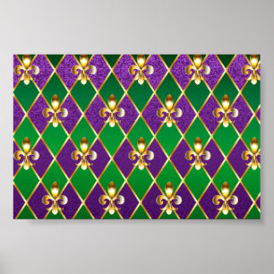 Schmuck Hintergrund Mardi Gras Poster
