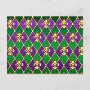 Schmuck Hintergrund Mardi Gras Postkarte