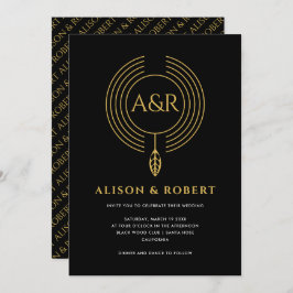 Schmuck, inspiriert Rahmen, Blatt und Initialen Ho Einladung