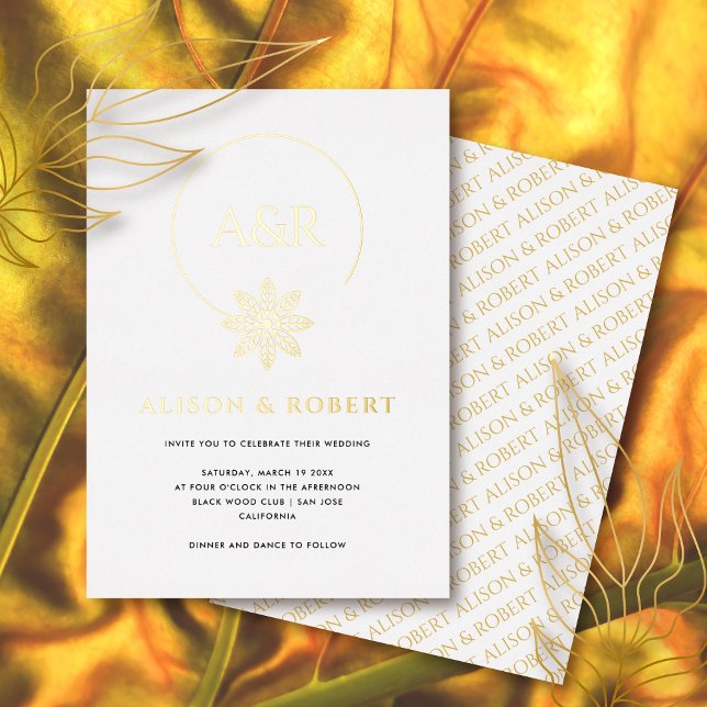 Schmuck inspiriert Rahmen & Initialen Folieneinladung (Von Creator hochgeladen)