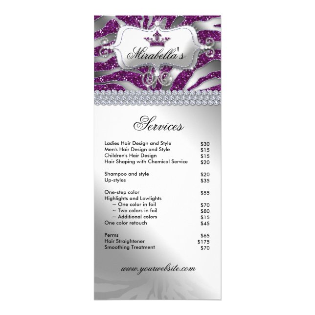 Schmuck-Kronen-Gestell-Kartezebra-Luxusschein Werbekarte (Vorne)