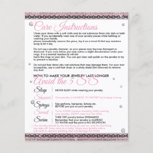 Schmuck Langlebige Pflegehinweise Tipps Flyer