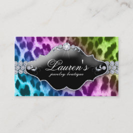 Schmuck Leopard Business Card Lila Blue Limon Visitenkarte