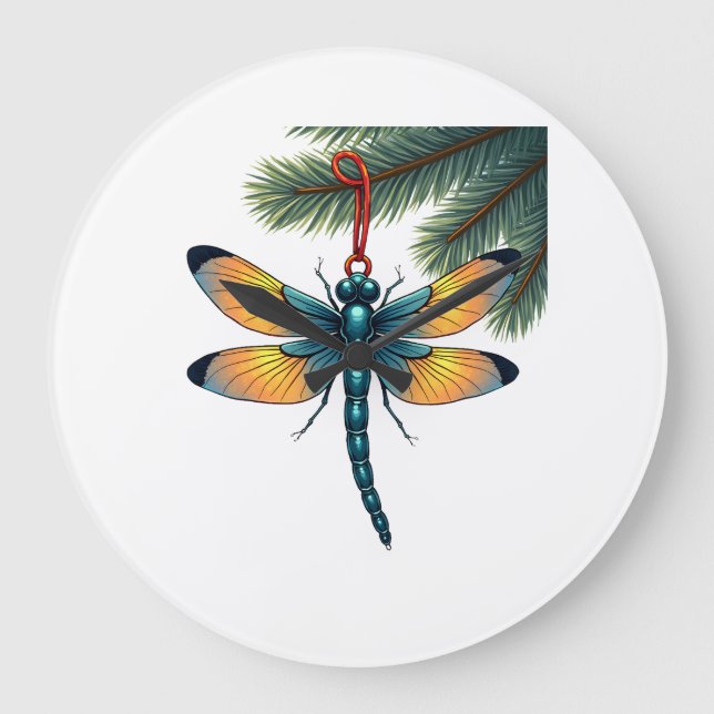 Schmuck Libelle Große Wanduhr (Vorderseite)