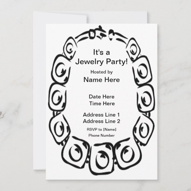 Schmuck Party Custom Invites Einladung (Vorderseite)