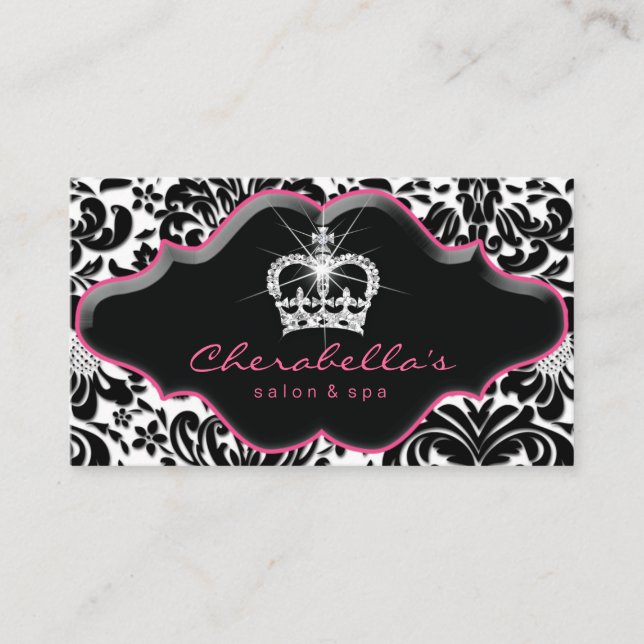 Schmuck Prinzessin Crown Damask Loyalty Card. Treuekarte (Vorderseite)