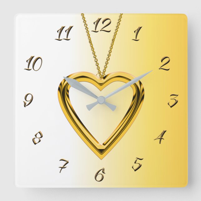Schmuck Quadratische Wanduhr (Vorderseite)