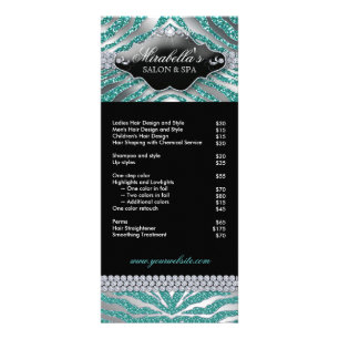 Schmuck Rack Card Zebra Luxury Aquamarin Sparkle S Werbekarte
