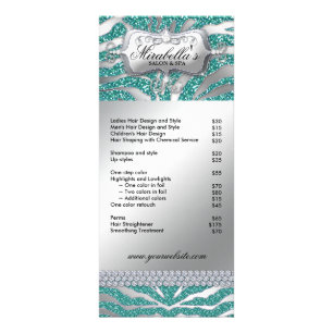 Schmuck-Rack-Card Zebra Luxus Aquamarin Sparkle Si Werbekarte