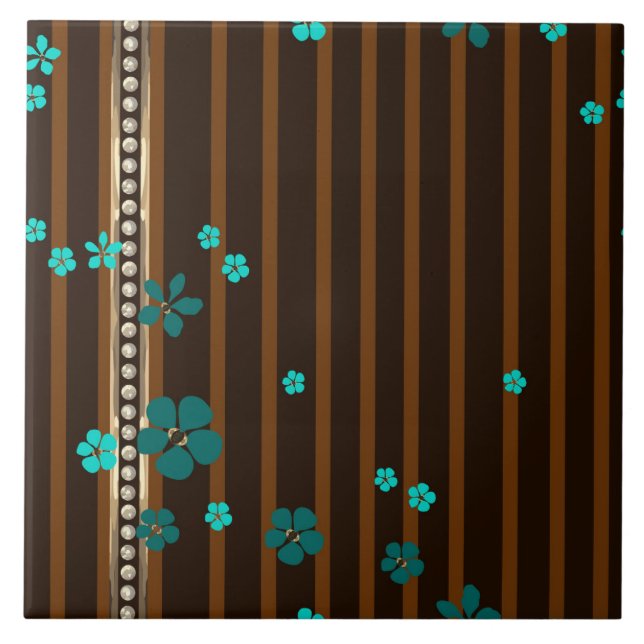 Schmuck und Blume Fliese (Vorderseite)