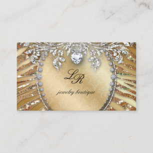 Schmuck Zebra Business Card Gold Sequins Herz Visitenkarte