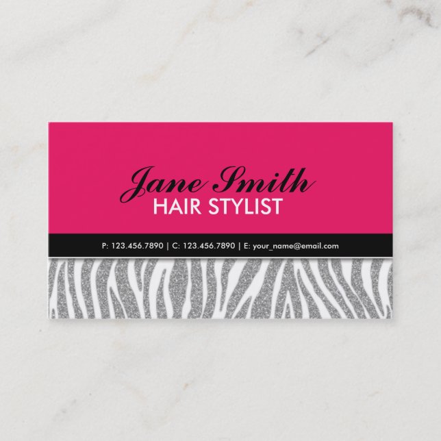 Schmuck Zebra Print Diamond Sparkasse Visitenkarte (Vorderseite)