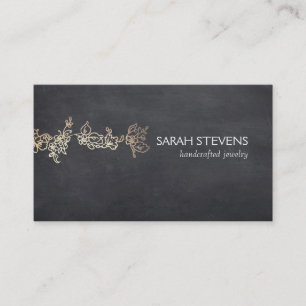 Schmuckdesigner Elegantes Gold und schwarzes Schre Visitenkarte