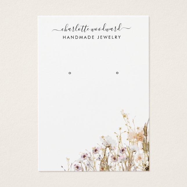 Schmuckdesigner Pink Gold Glitzer Wildblumen (Vorderseite)