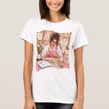 Schmuckdesigner T-Shirt | Elegantes Rosa & Gold Sc