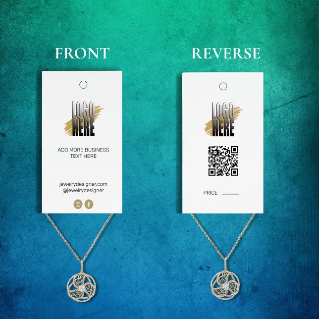 Schmuckdisplay-Preisschild mit QR-Code und Logo Visitenkarten (Von Creator hochgeladen)