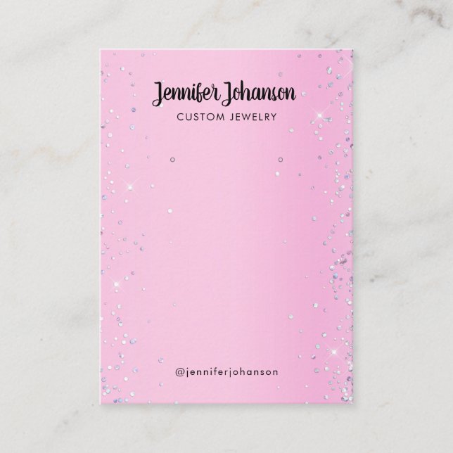 Schmuckhalter für lila Glitzer Ohrringe Pink Busin Visitenkarte (Vorderseite)