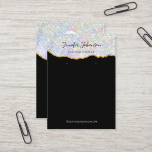 Schmuckhalter Ohrringe Glitter Achat Schwarz Visitenkarte