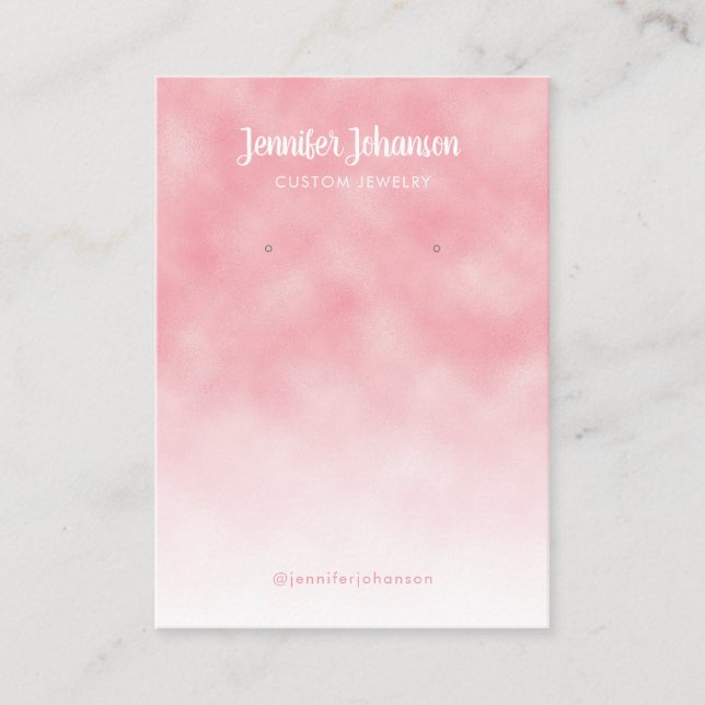 Schmuckhalter Ohrringe in modernem metallischem Ro Visitenkarte (Vorderseite)