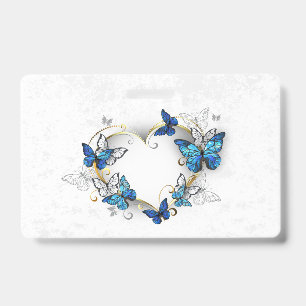 Schmuckherz mit Schmetterlingen Morpho Ausweis