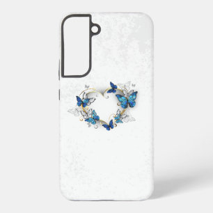 Schmuckherz mit Schmetterlingen Morpho Samsung Galaxy Hülle