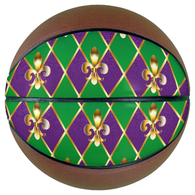 Schmuckhintergrund Mardi Gras Basketball (Vorderseite)
