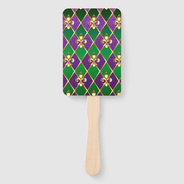 Schmuckhintergrund Mardi Gras Fächer (Vorderseite)