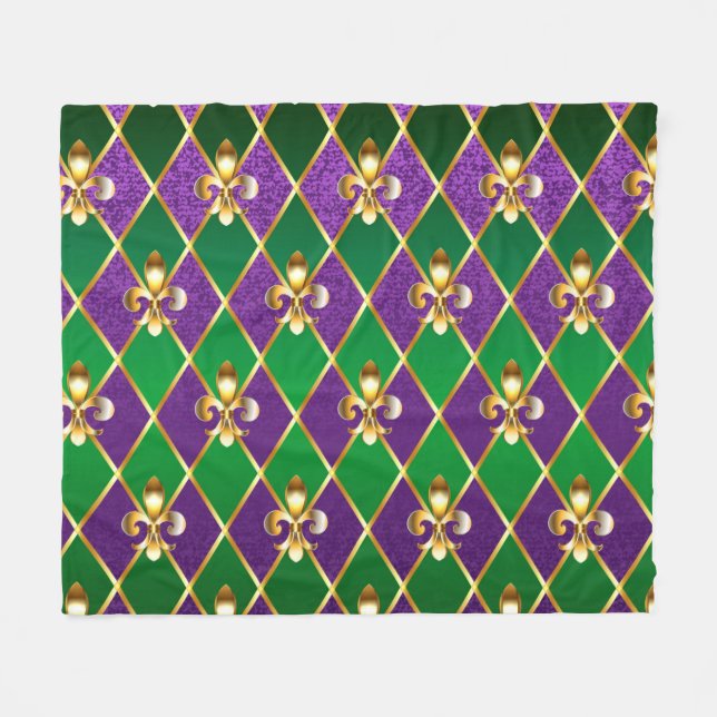 Schmuckhintergrund Mardi Gras Fleecedecke (Vorderseite (Horizontal))