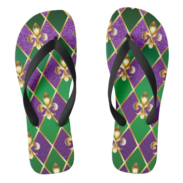 Schmuckhintergrund Mardi Gras Flip Flops (Fußbett)