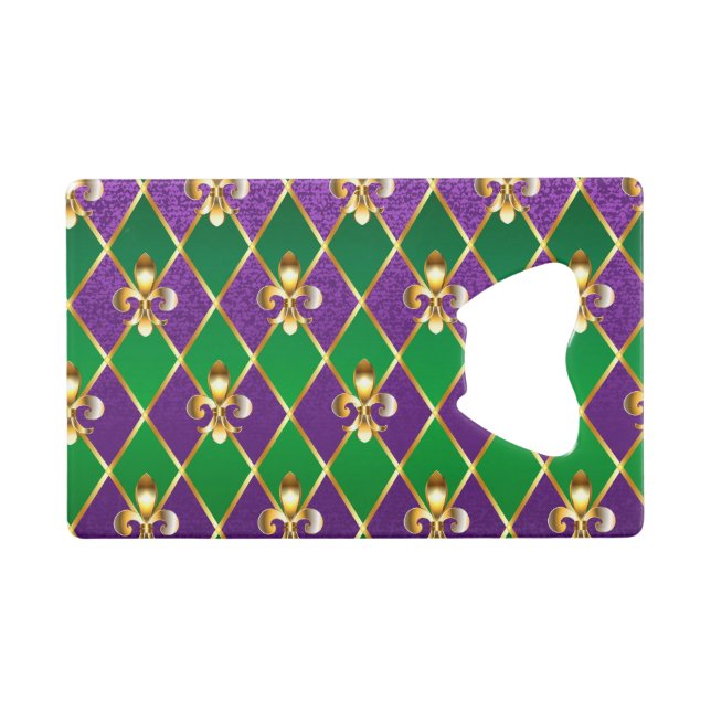 Schmuckhintergrund Mardi Gras Geldbeutel Flaschenöffner (Vorderseite (Horizontal))