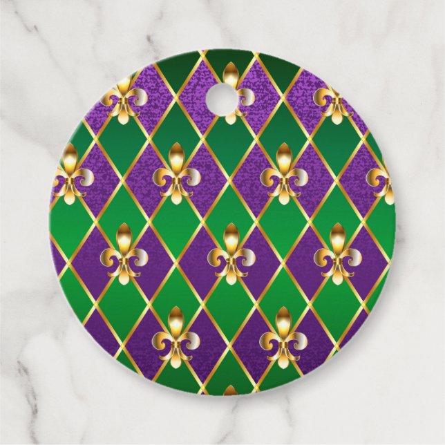 Schmuckhintergrund Mardi Gras Geschenkanhänger (Vorderseite)