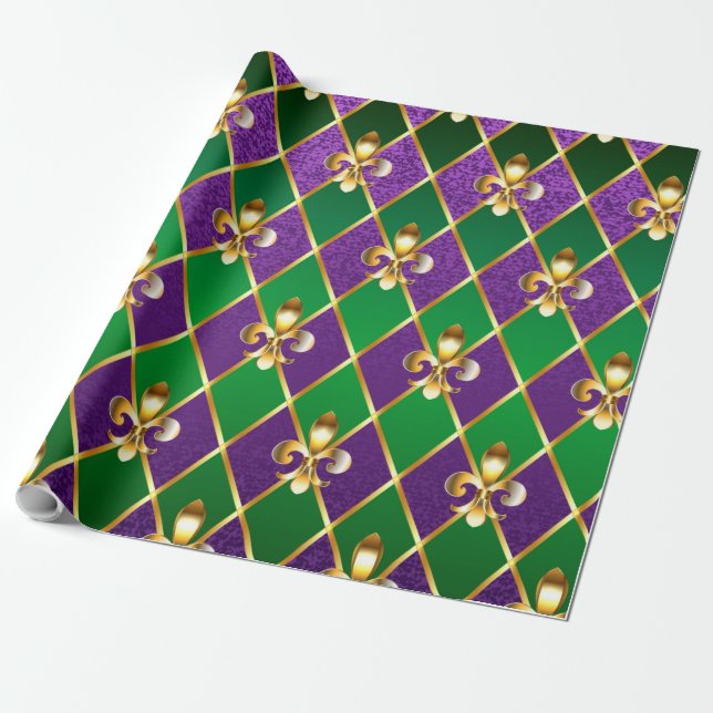 Schmuckhintergrund Mardi Gras Geschenkpapier (Ungerollt)